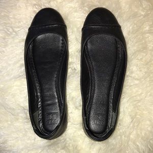 Frye Black Leather Ballet Flats